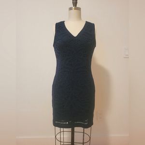 Navy bodycon crochet dress